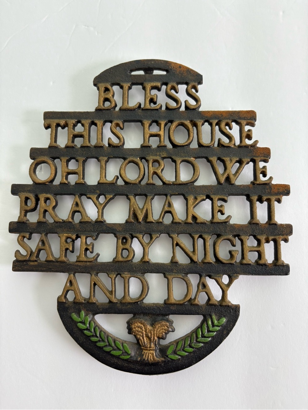 Wilton Vintage Brown and Gold 'Bless This House' Prayer Wall Plaque